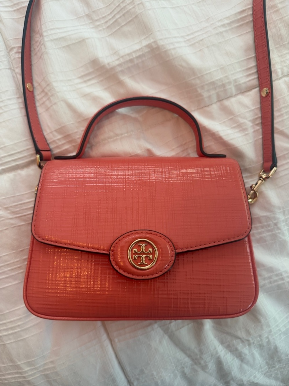 Tory Burch Coral Robinson Top-Handle Bag